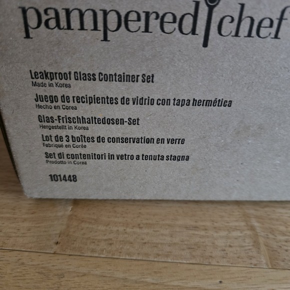 Pampered Chef LEAKPROOF Storage Containers Glass Stackable Nesting - Picture 5 of 5